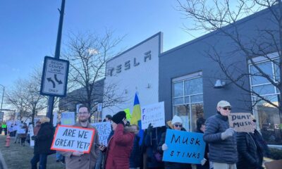 Tesla Dealership Protest Against Elon Musk