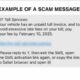 Toll Scam Text Message Warning