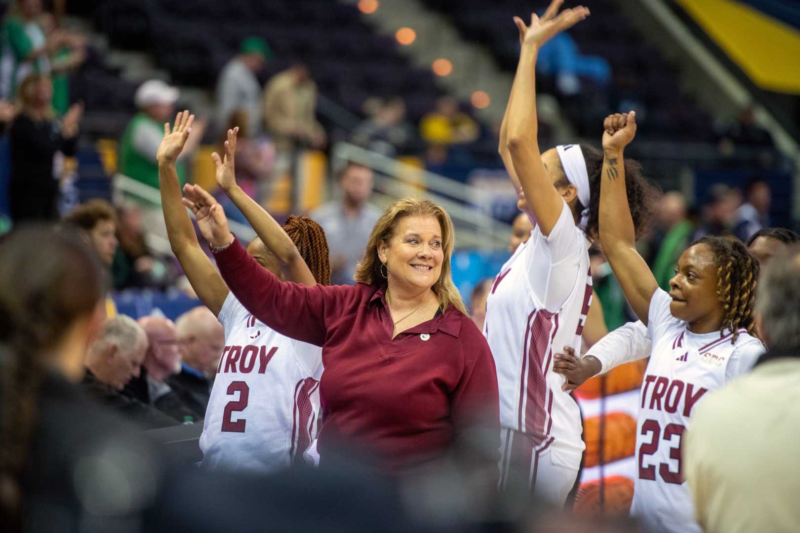 Troy Basketball Team Celebrates Victory Pensacola