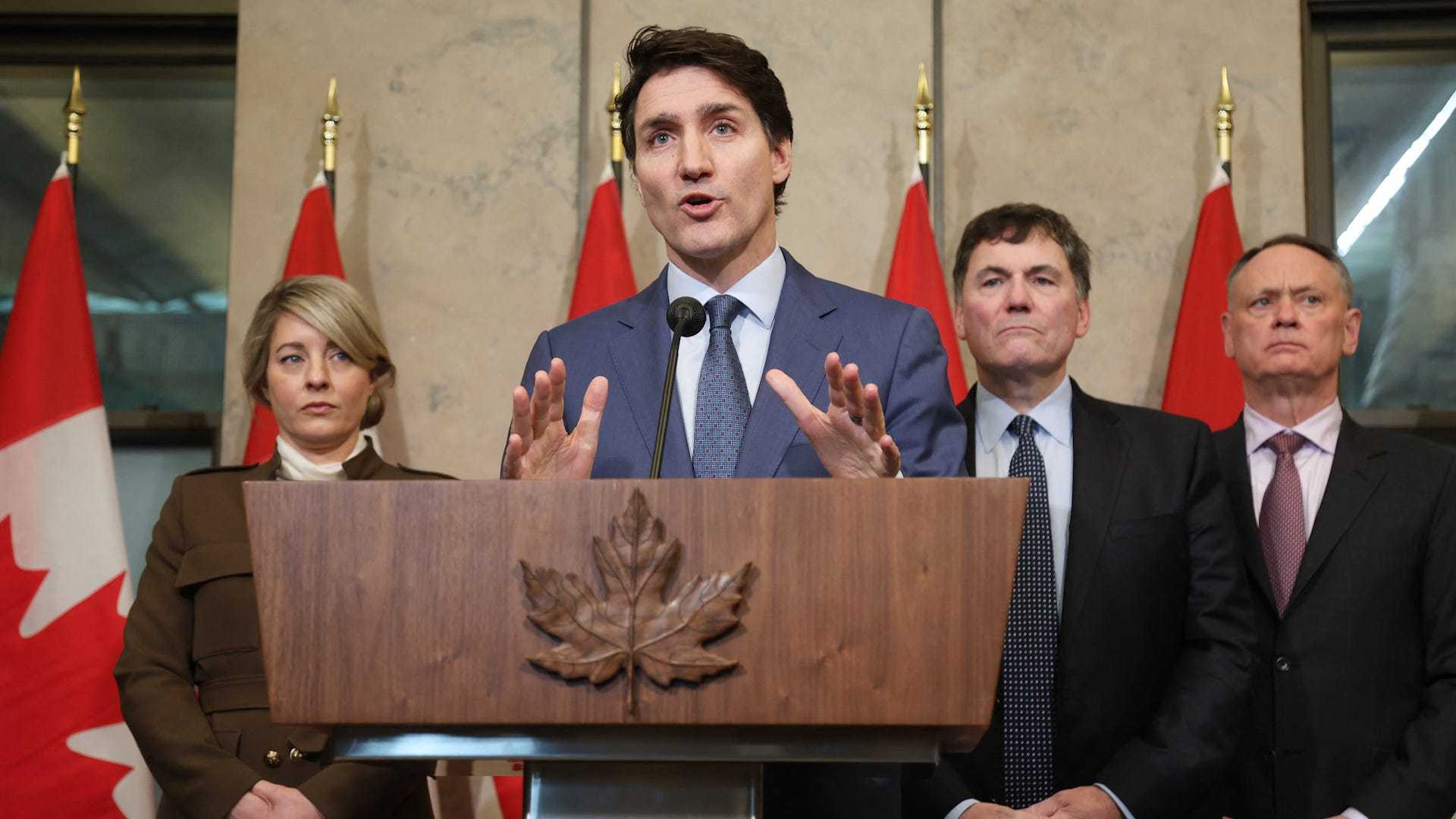 Trudeau Press Conference Tariffs Canada Trump