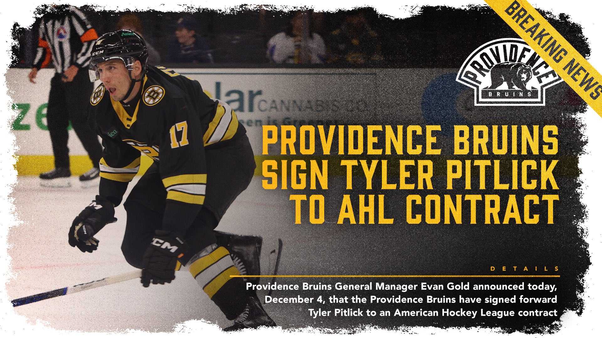 Tyler Pitlick Boston Bruins Forward Contract Signing