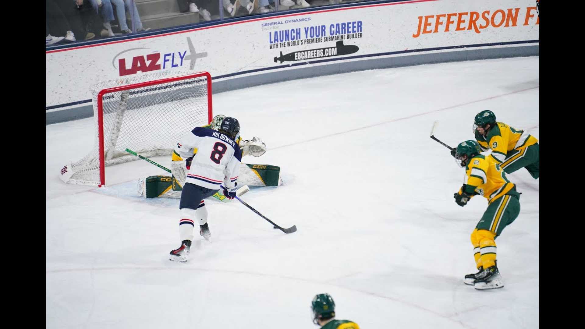 Uconn Hockey Player Joey Muldowney Hat Trick