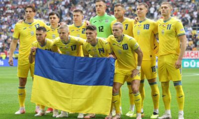 Ukraine Football Team Celebrating Victory