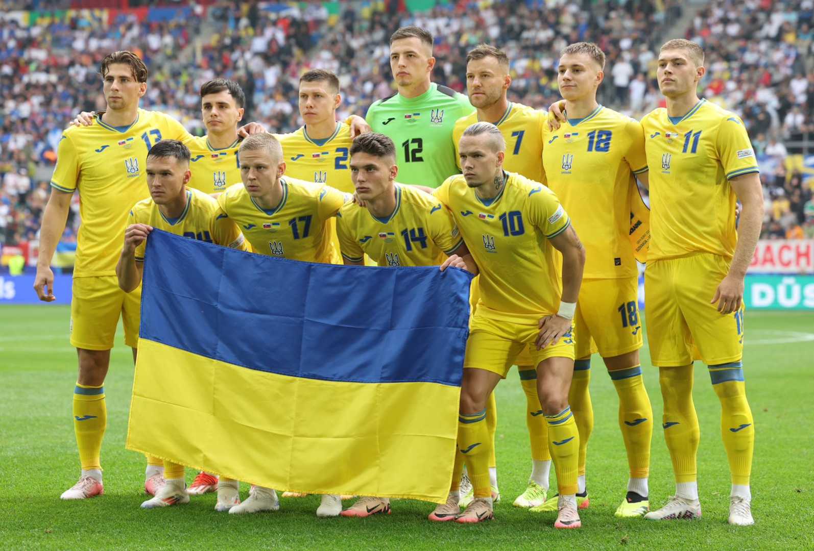 Ukraine Football Team Celebrating Victory