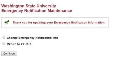 University Of Washington Notification System Update