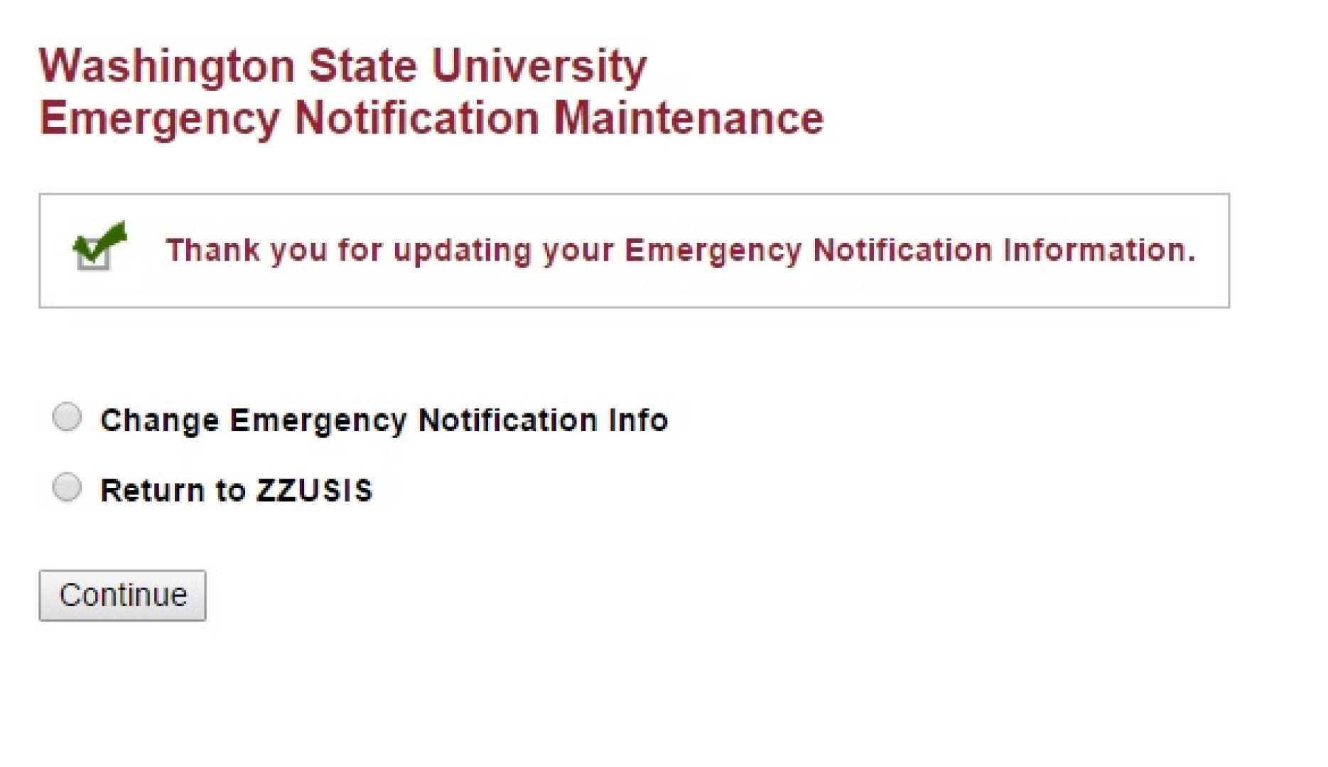 University Of Washington Notification System Update