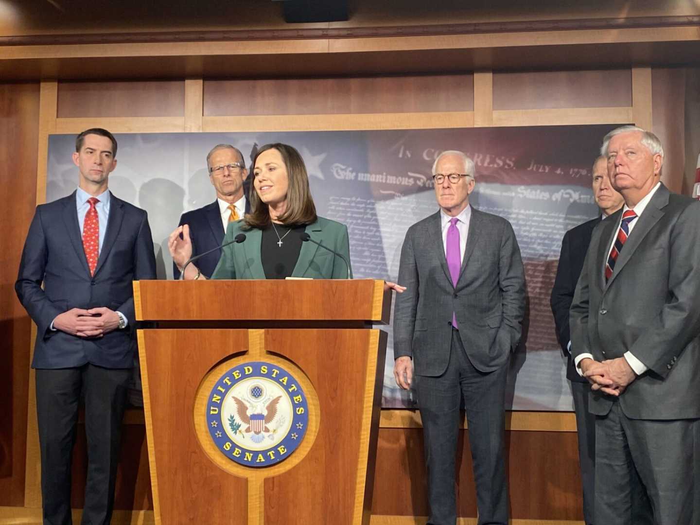 U.s. Senators Press Conference On Immigration