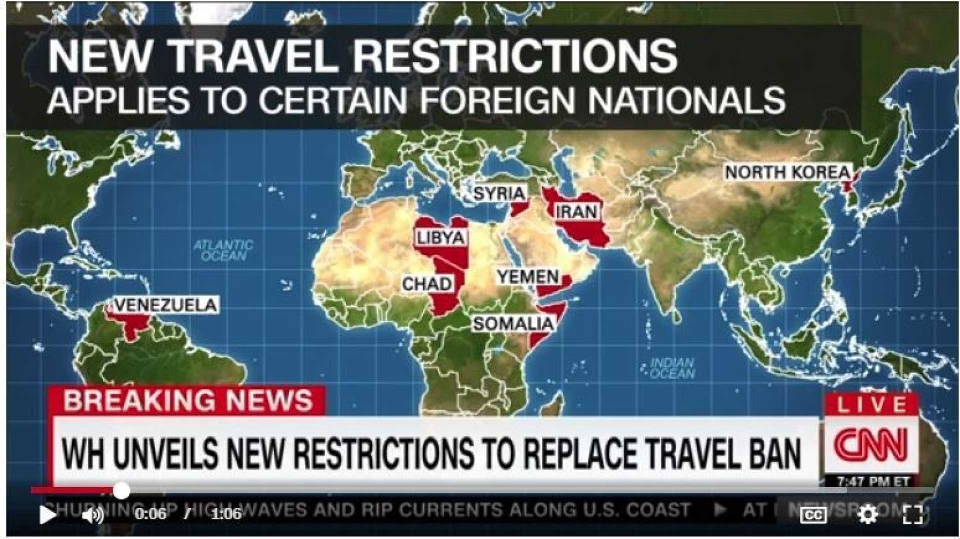 U.s. Travel Ban Restricted Countries Map