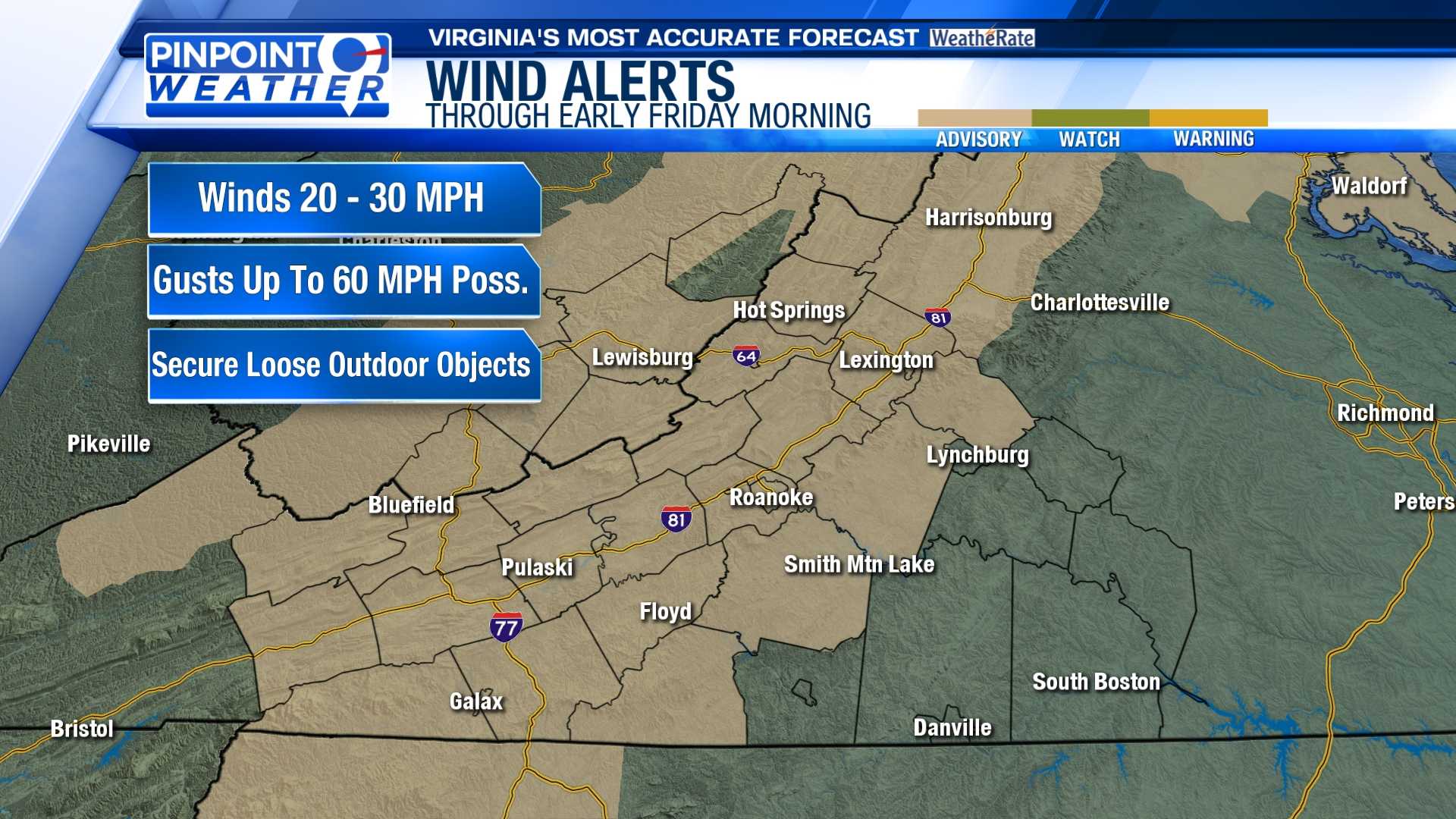 Virginia Wind Advisory Forecast