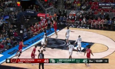 Wisconsin Michigan State Basketball Game Action