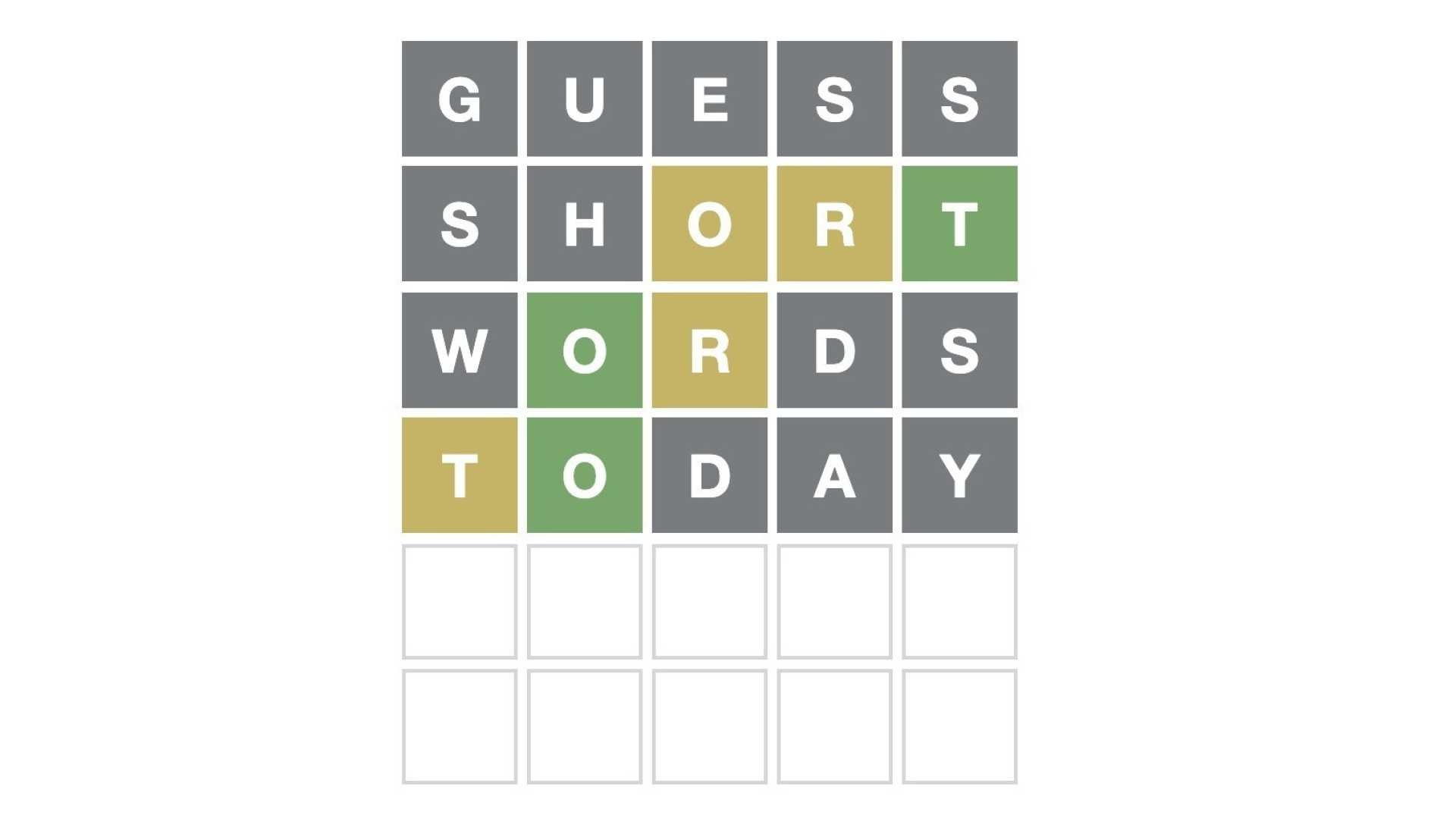 Wordle Game Graphic With Puzzle Hints