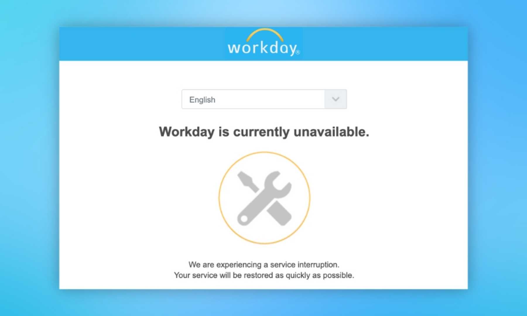 Workday Software Outage