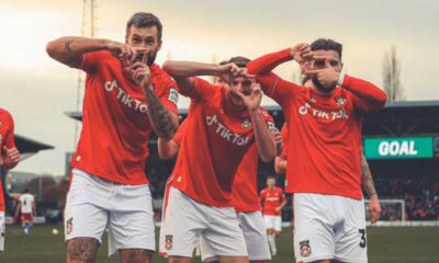 Wrexham Football Team Celebrating Goal