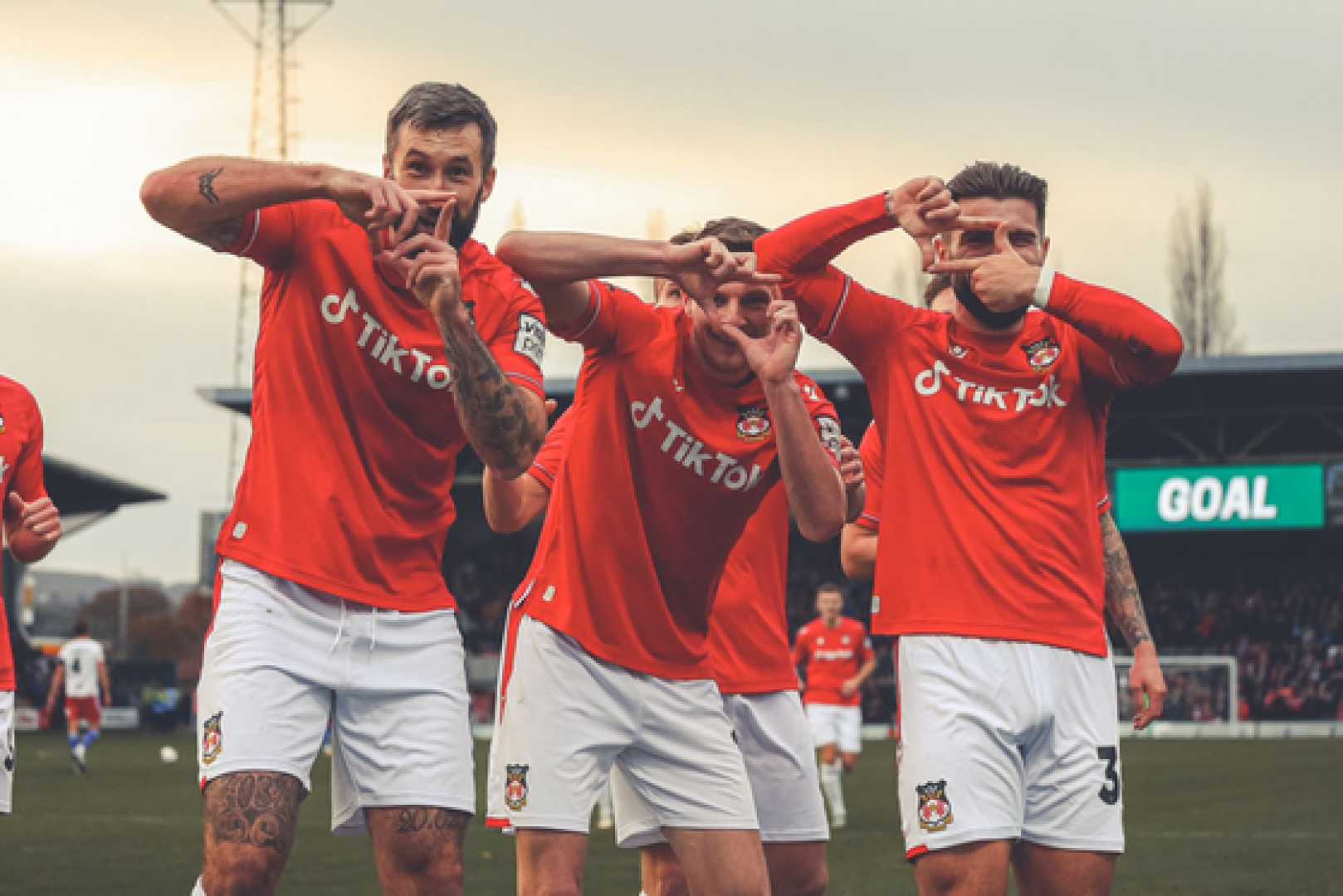 Wrexham Football Team Celebrating Goal