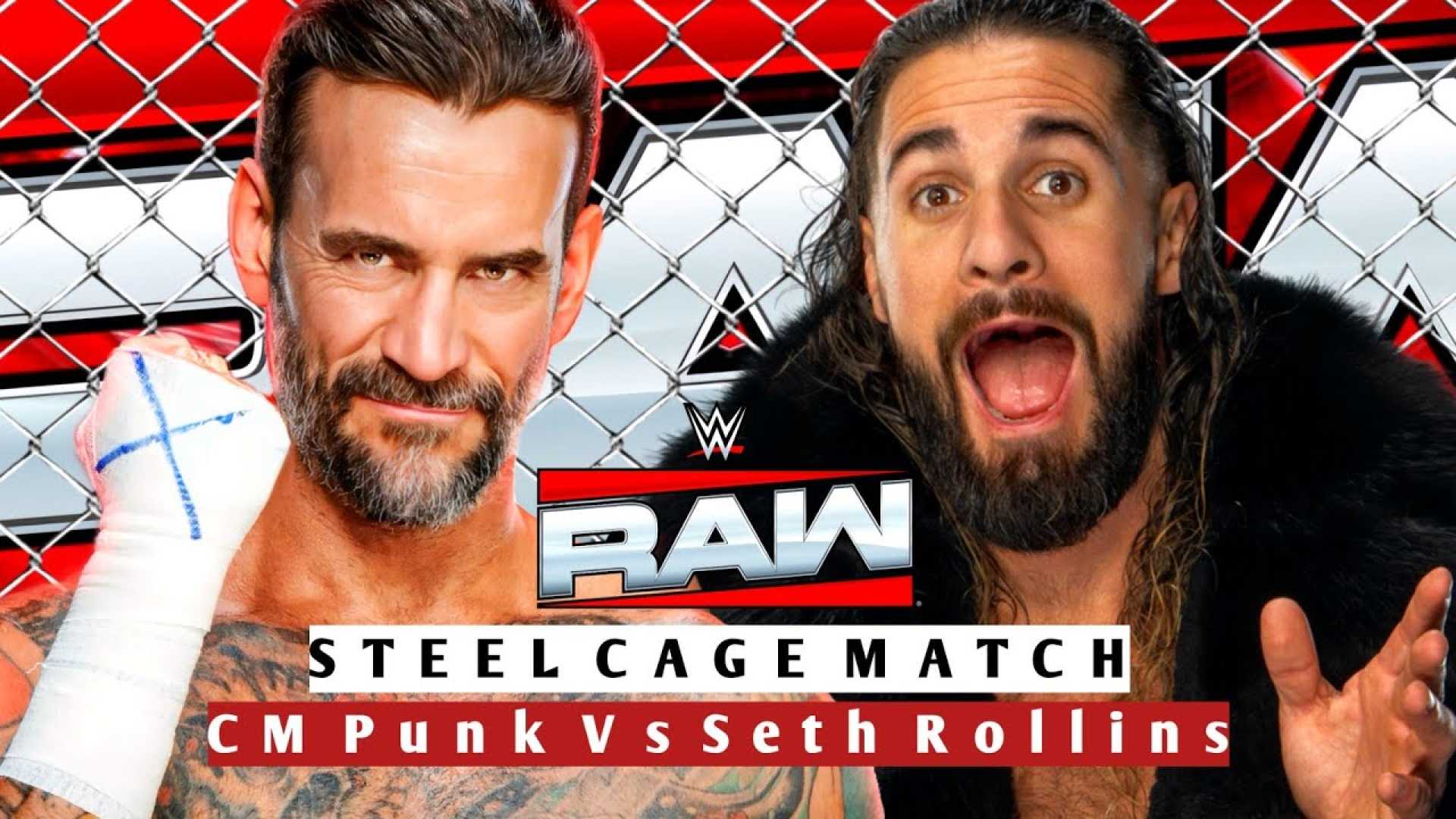 Wwe Cm Punk Seth Rollins Steel Cage Match