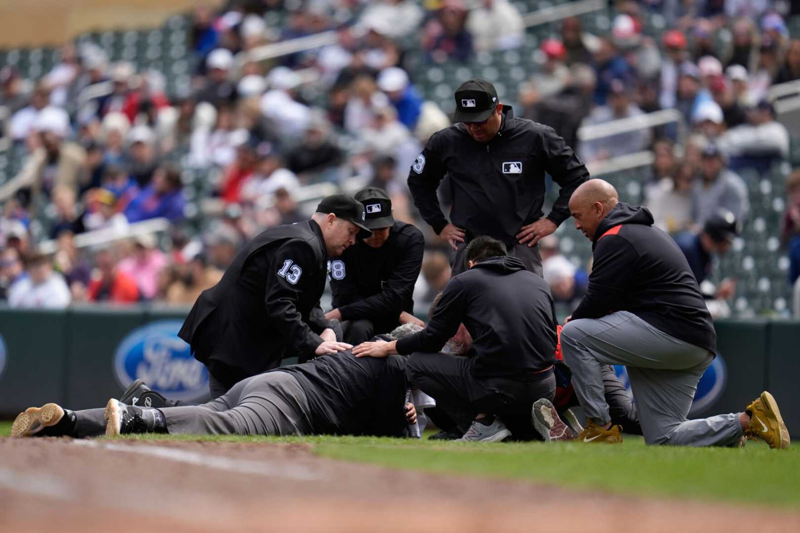 First Base Umpire Hunter Wendelstedt Foul Ball Incident