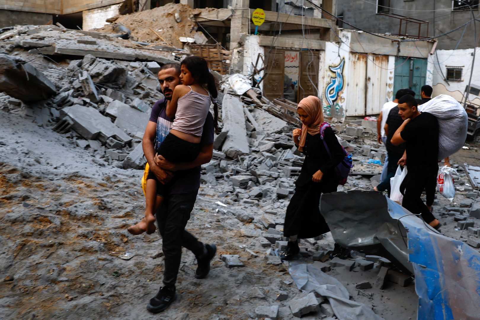 Gaza City Residential Building Bombing Aftermath
