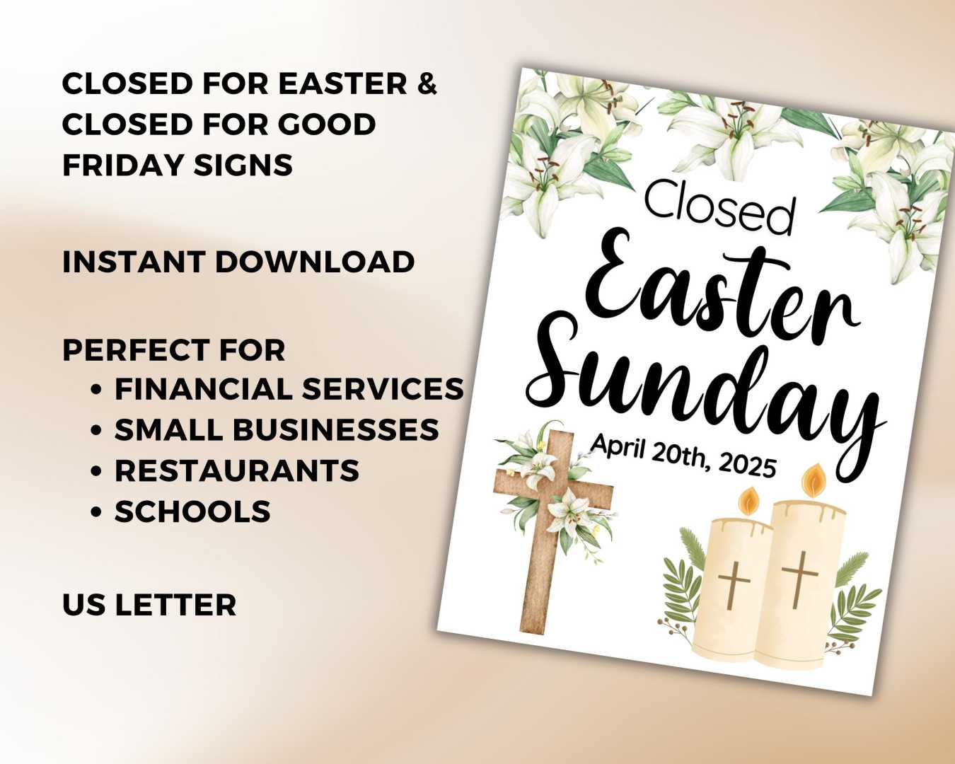 Good Friday Services And Closure Signs