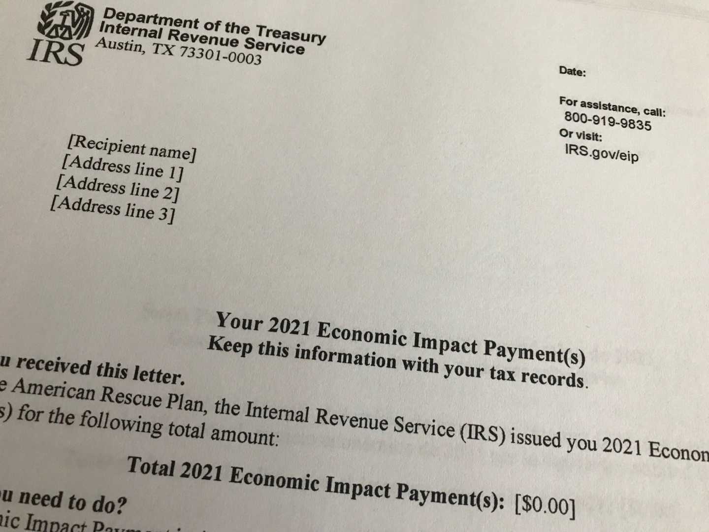 Irs Recovery Rebate Credit Information