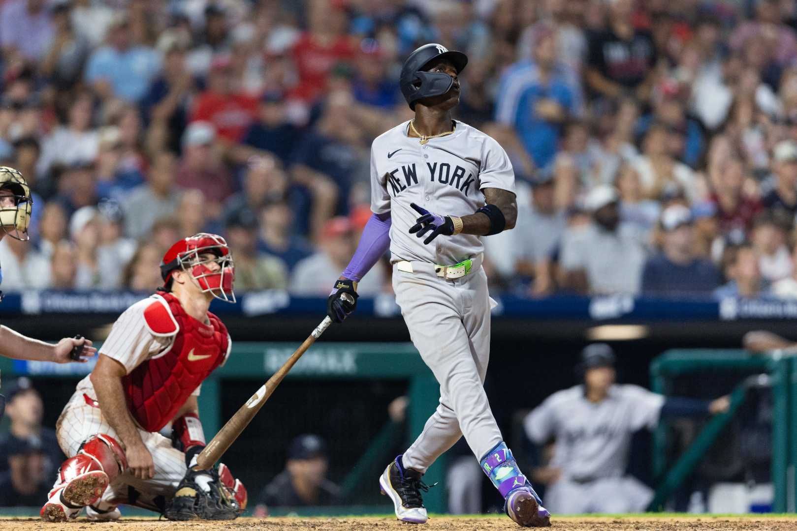 Jazz Chisholm Jr. Hitting Home Run Yankees