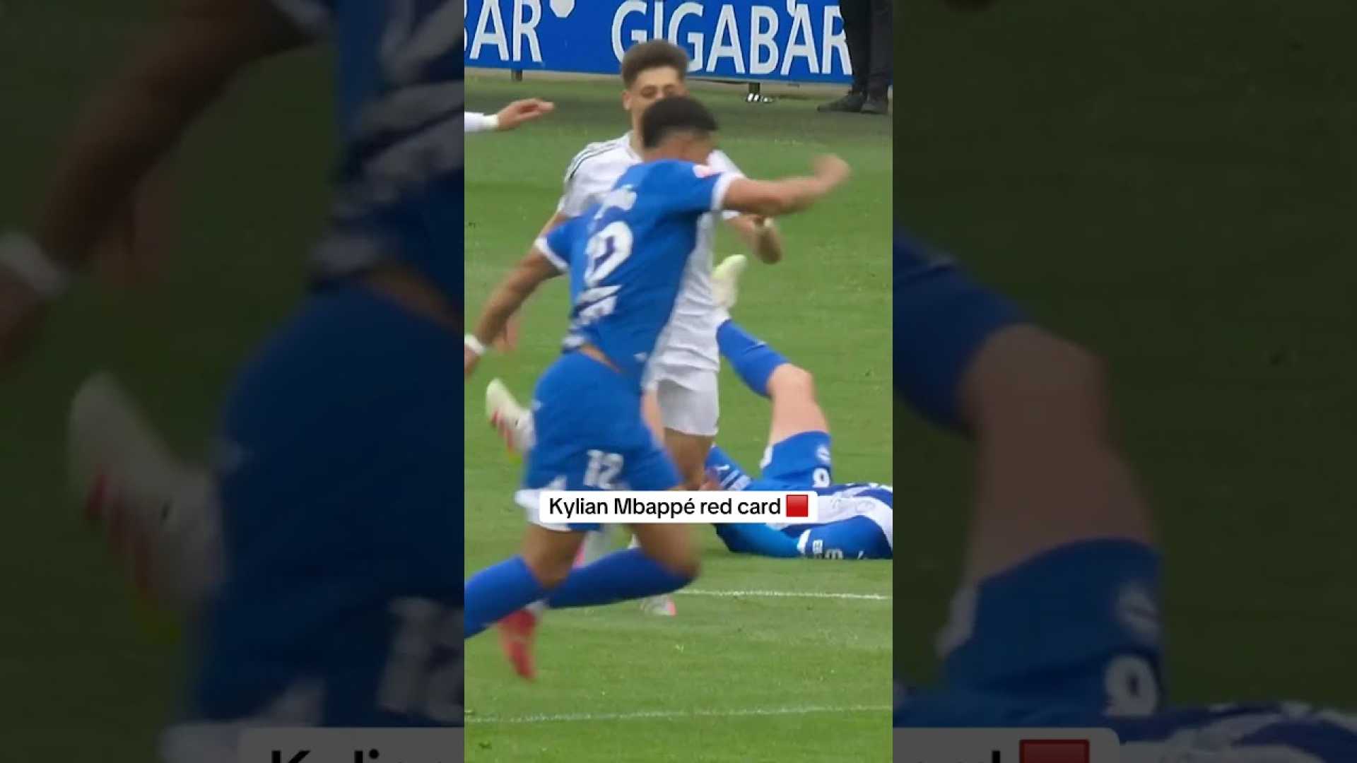 Kylian Mbappé Red Card For Foul During Football Match