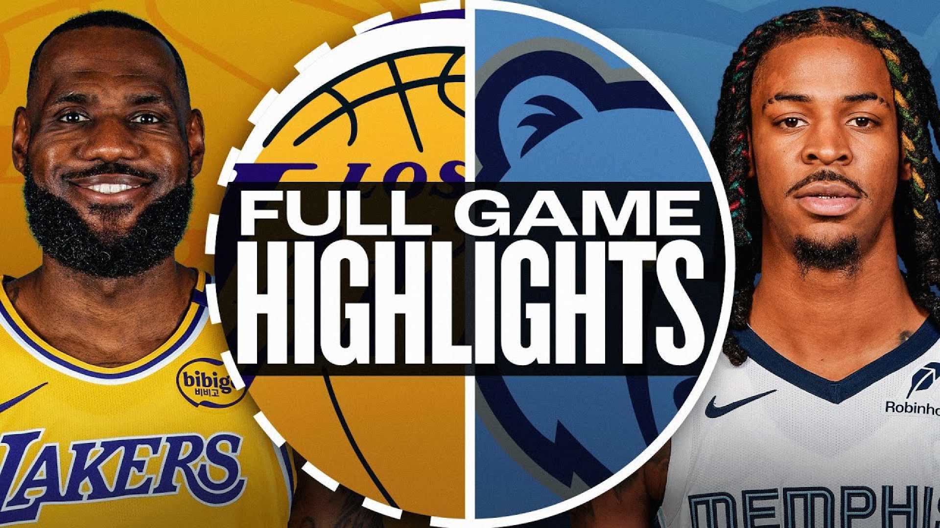 Lakers Vs Grizzlies Nba Game Highlights