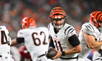 Logan Woodside Cincinnati Bengals Quarterback Action Shot