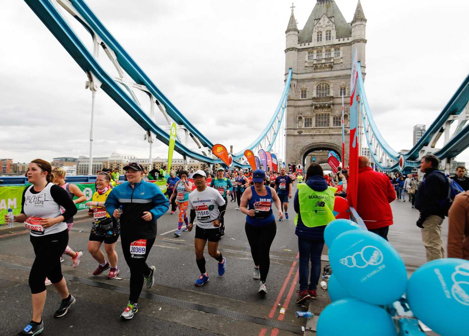 London Marathon Runners On Tower Bridge