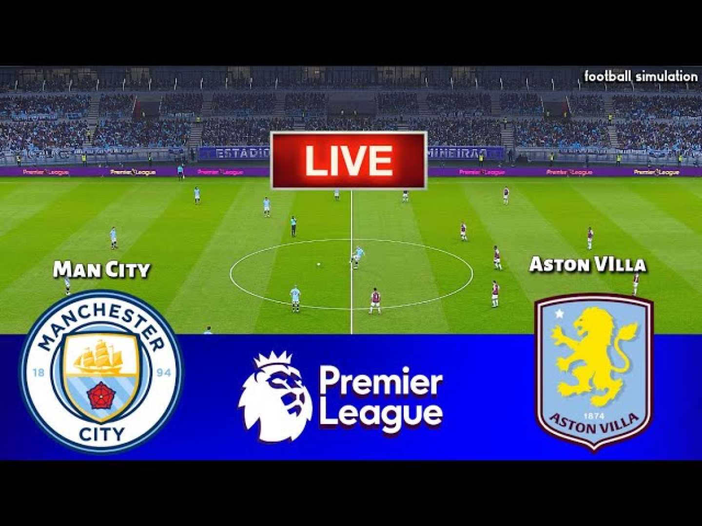 Manchester City Aston Villa Premier League Match