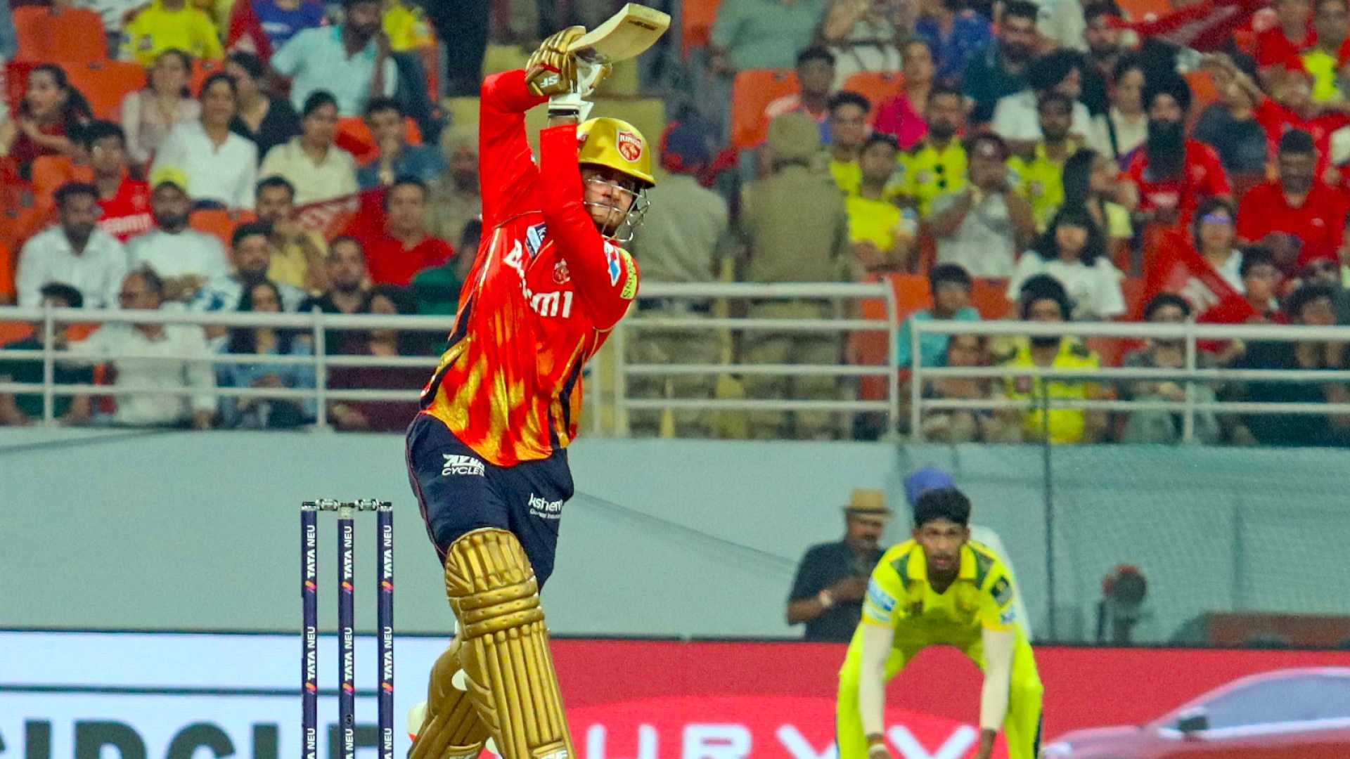 Punjab Kings Cricketer Arya Hitting A Six
