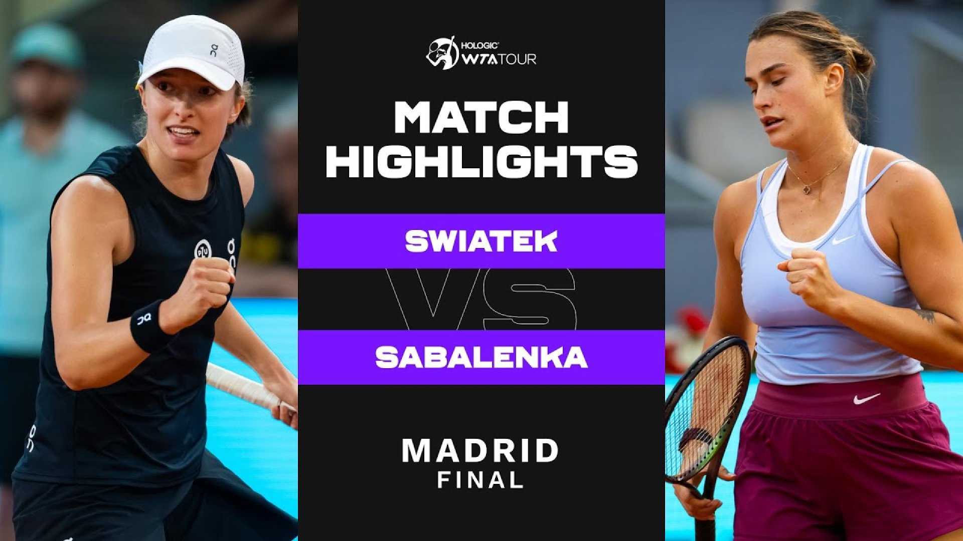 Tennis Players Aryna Sabalenka And Iga Swiatek At Madrid Open