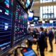 Wall Street Trading Floor With Stocks Data Screens