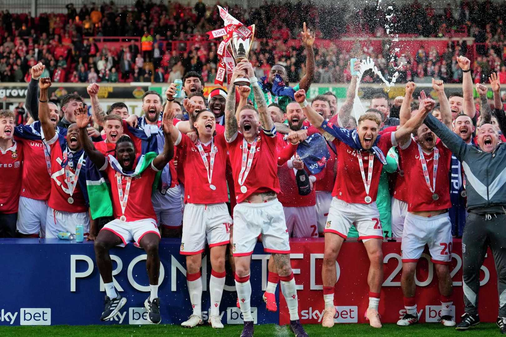 Wrexham Soccer Team Celebration