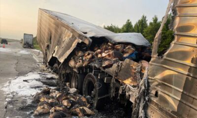 18 Wheeler Fire On I 49 Shreveport