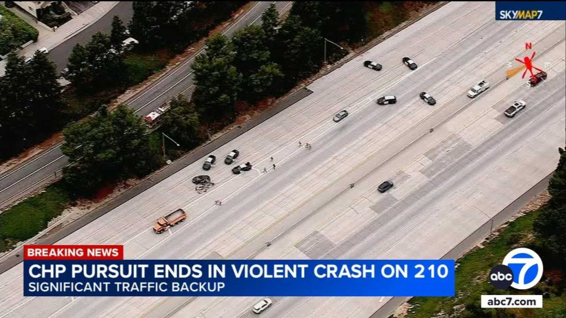 210 Freeway High Speed Chase Crash