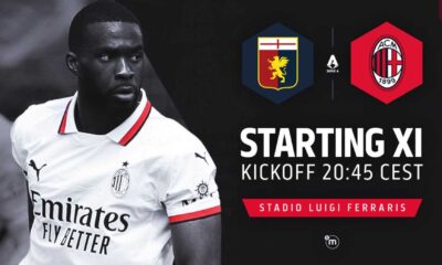 Ac Milan Vs Genoa Serie A Starting Xis