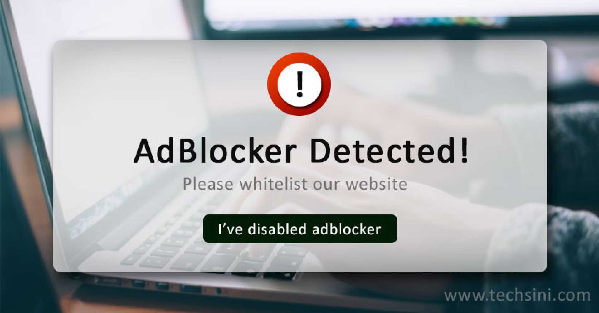 Ad Blocker Message On Website