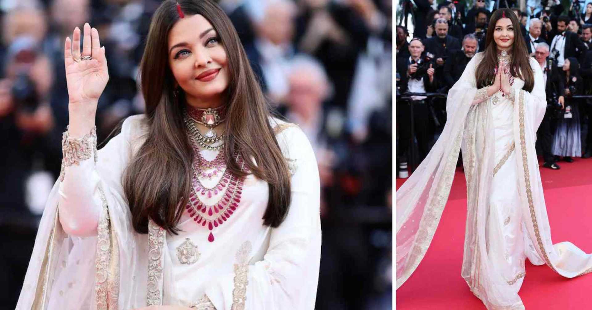 Aishwarya Rai Cannes 2025 Ivory Saree