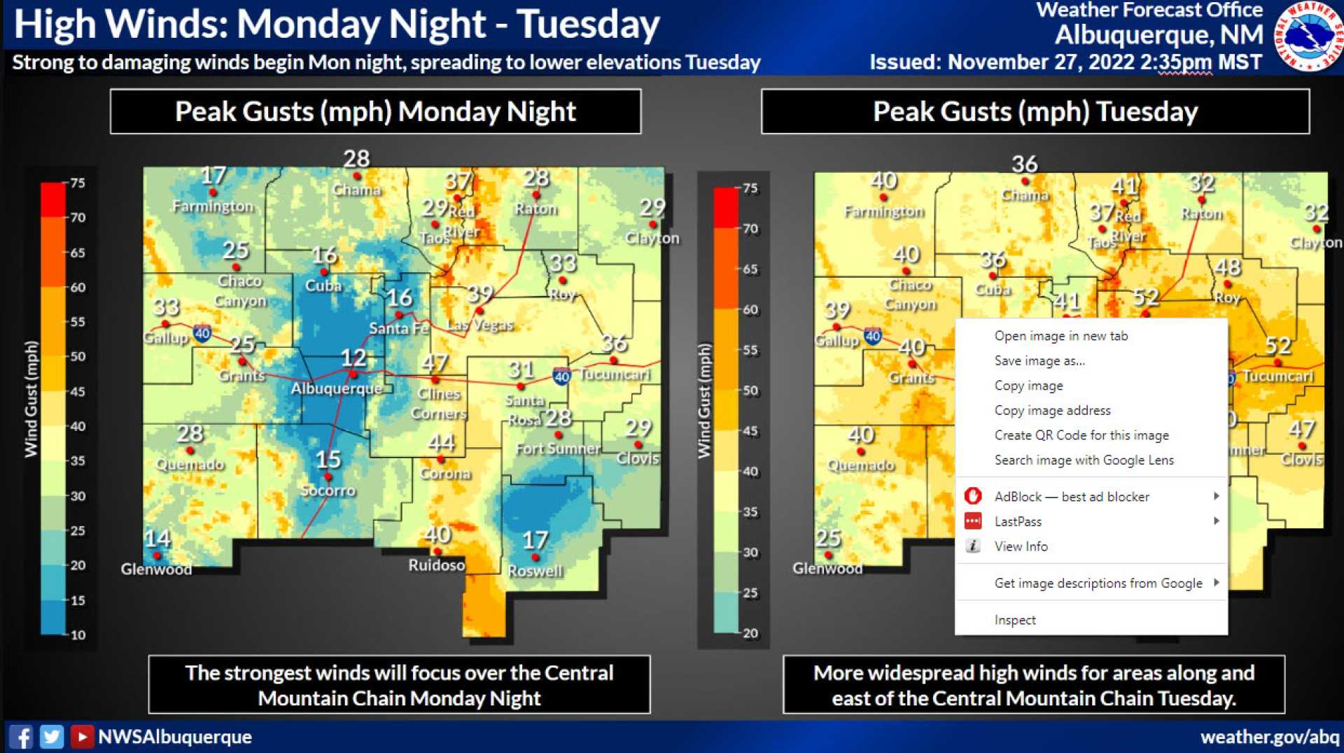 Albuquerque New Mexico Strong Winds Forecast