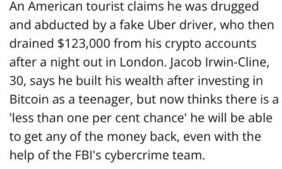 American Tourist London Fake Uber Drugged