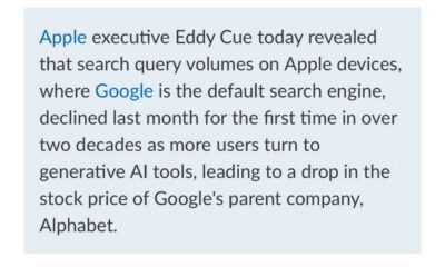 Apple Executive Google Search Decline