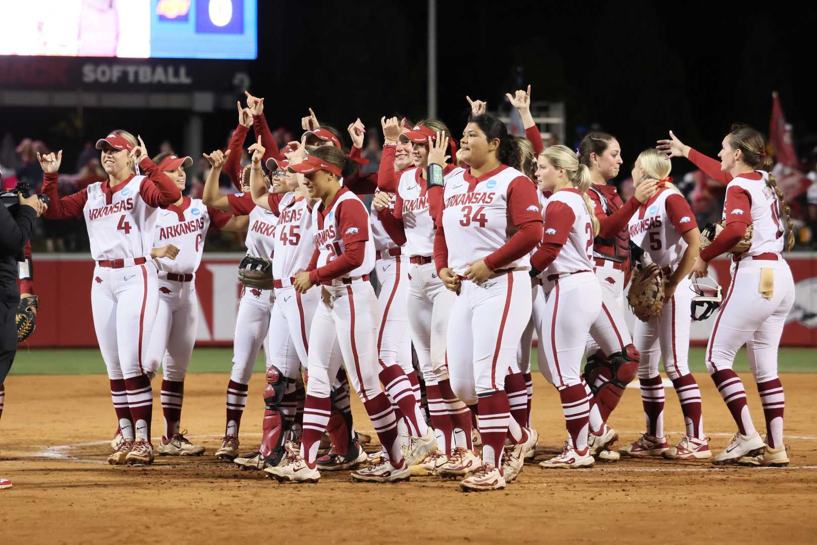 Arkansas Razorbacks Softball Team Celebration