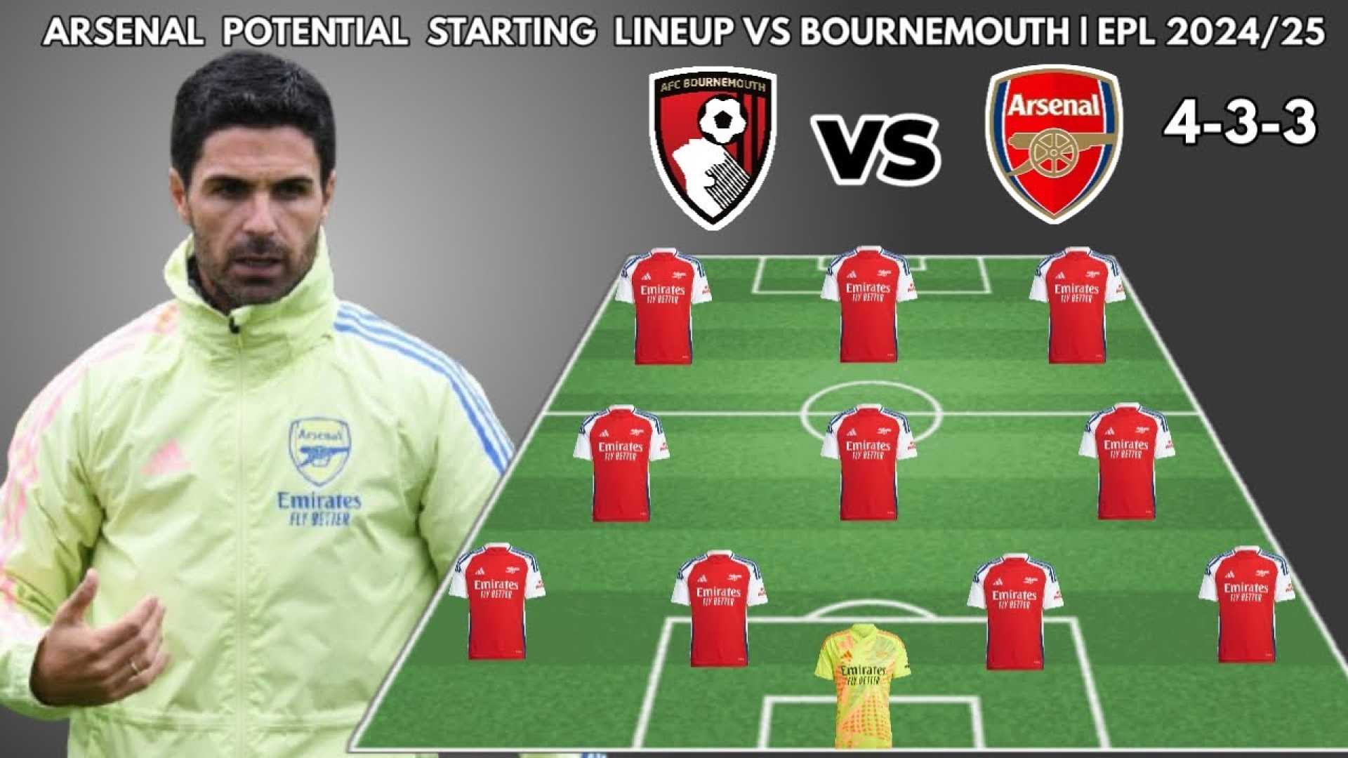 Arsenal Vs Bournemouth Premier League Lineups