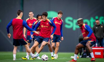 Barcelona Players In Training
