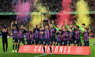 Barcelona Villarreal La Liga Trophy Celebration