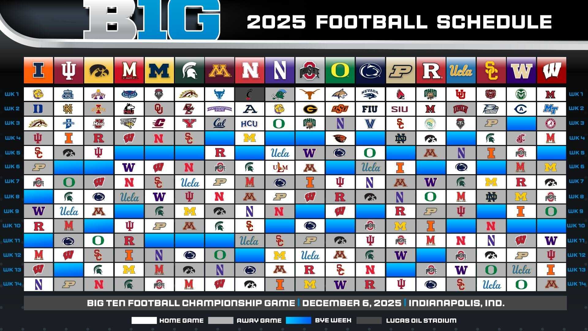 Big Ten Football Kickoff Schedule 2025