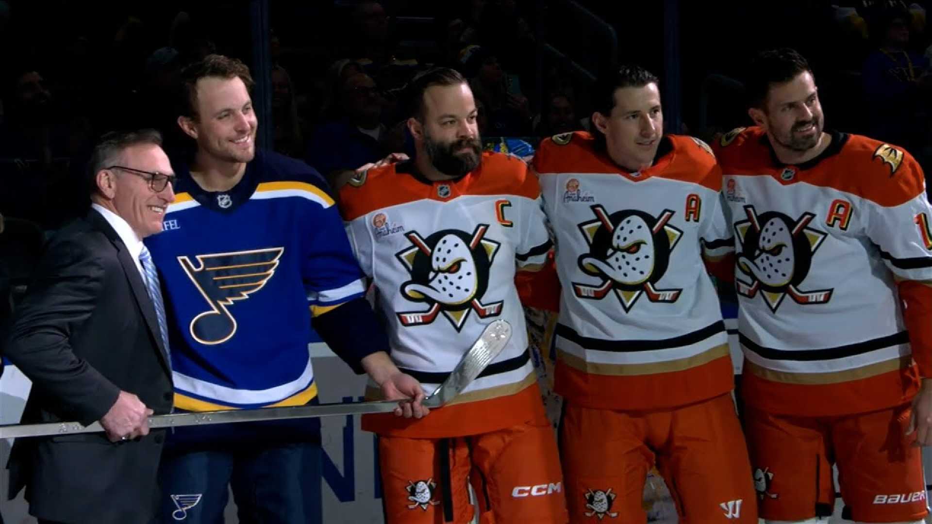 Blues Hockey Players Celebrating