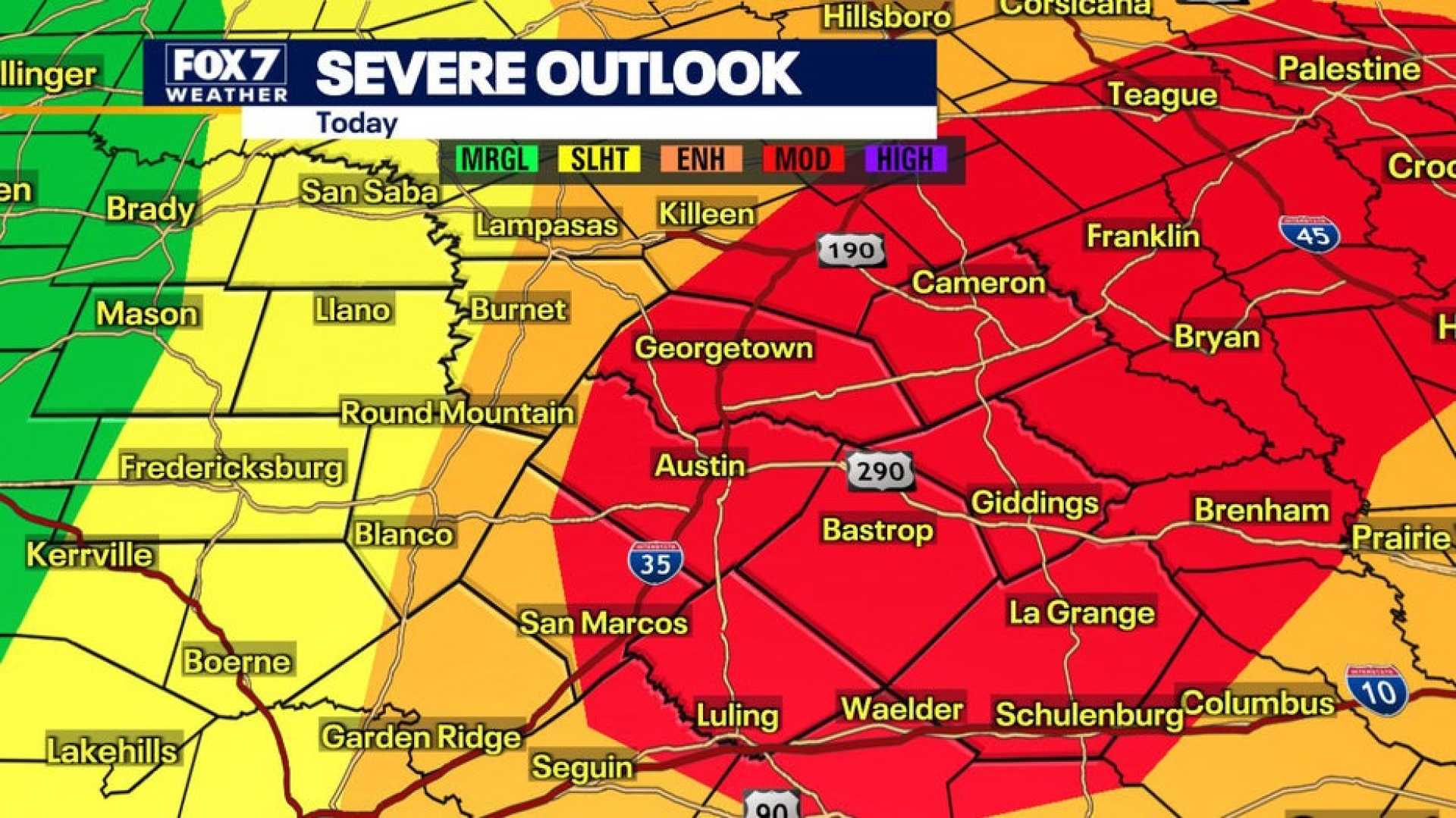Central Texas Tornado Severe Weather Warnings