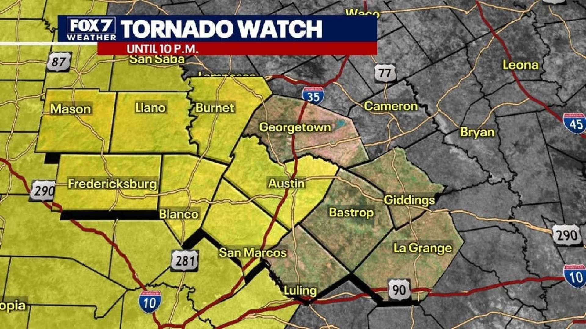 Central Texas Tornado Watch Storm