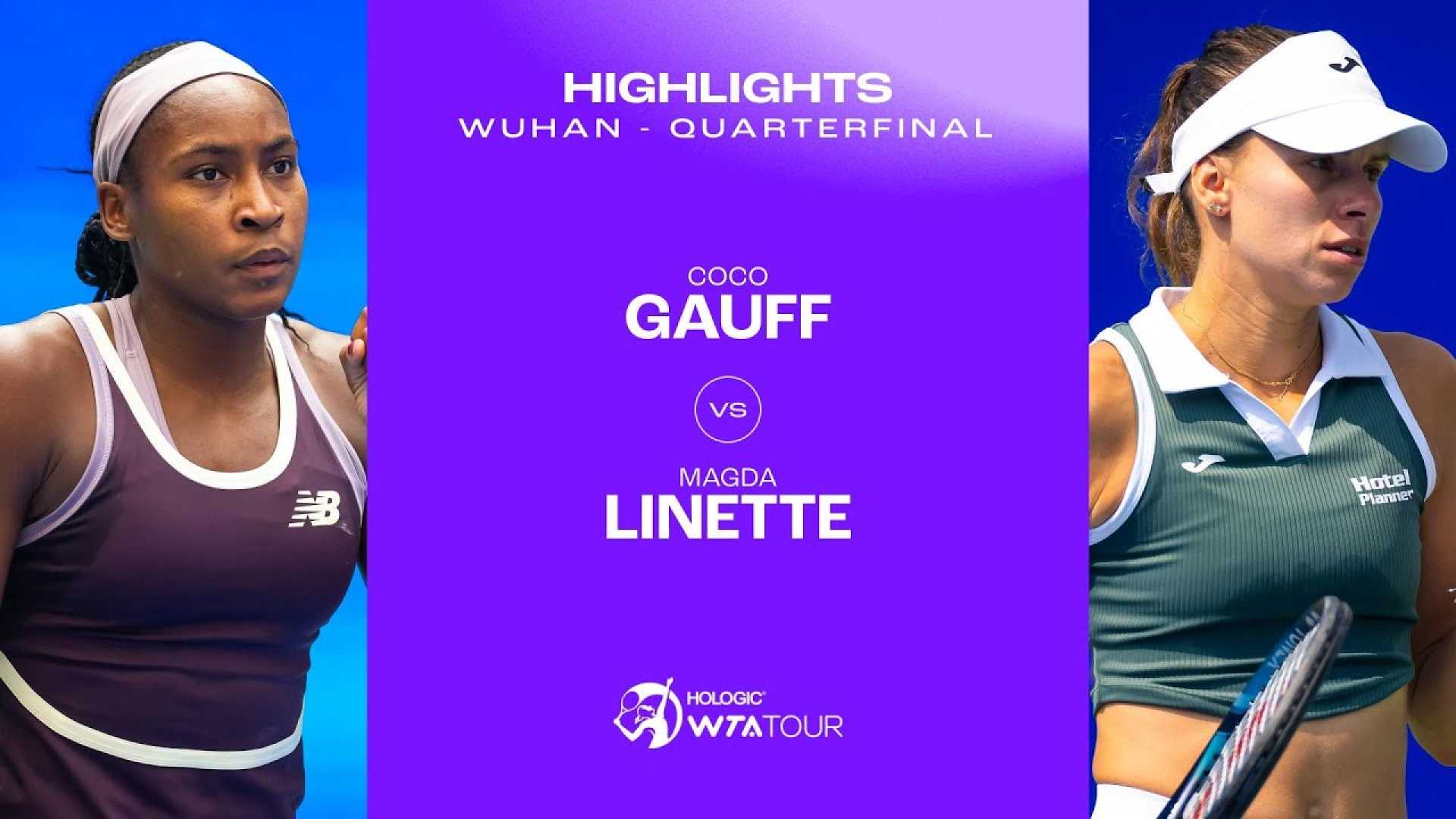 Coco Gauff Magda Linette Tennis Match